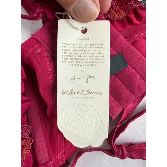 NWT For Love And Lemons Colette Bustier Burgundy size M - Picture 8 of 9